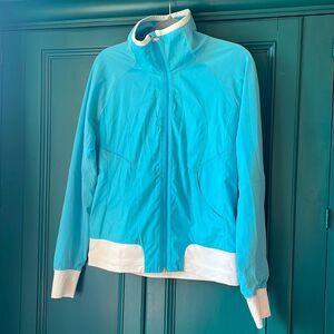 Lululemon Athletica teal zip up jacket sweater lightweight sz 6